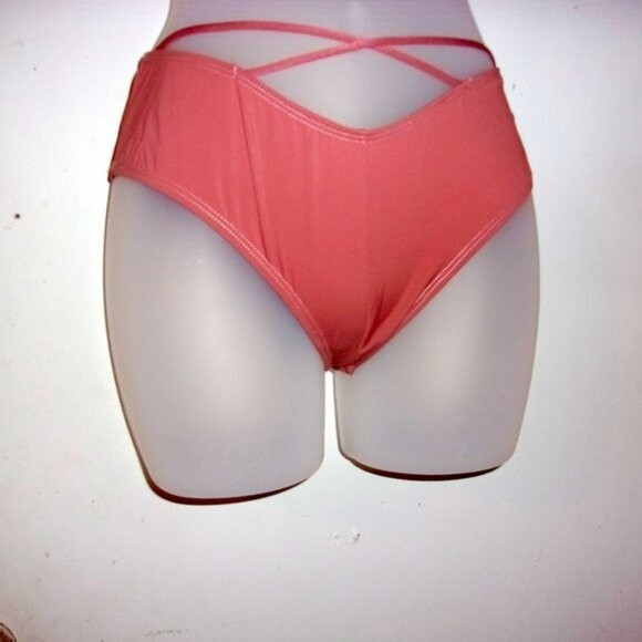 Youmita Cedarwood Plunge Cage Front 32B Bra & Small V-Cut Bikini Panties NWT - Picture 11 of 11